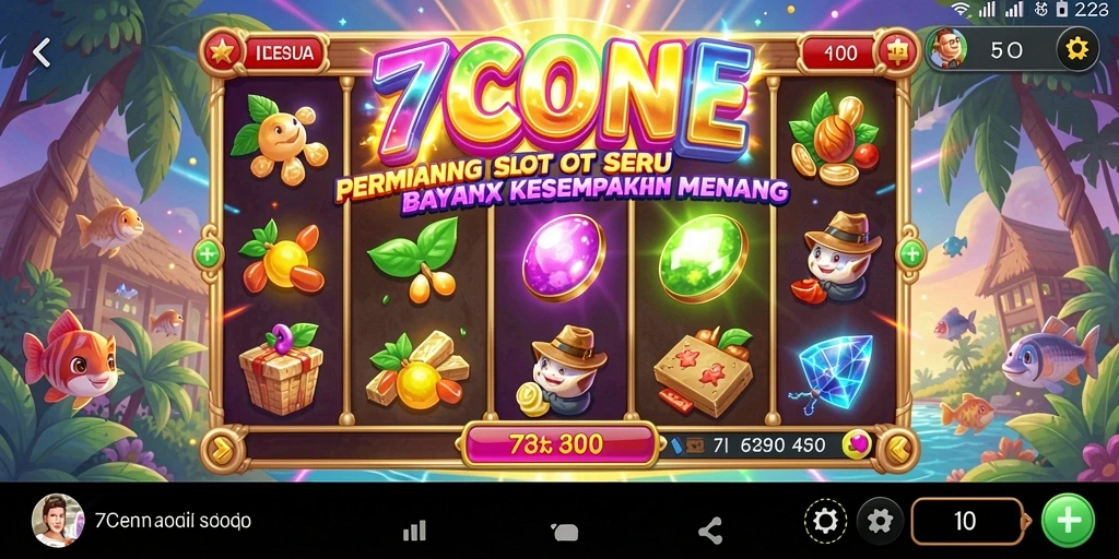 Gameplay 7CONE yang penuh warna dengan beragam tema slot.