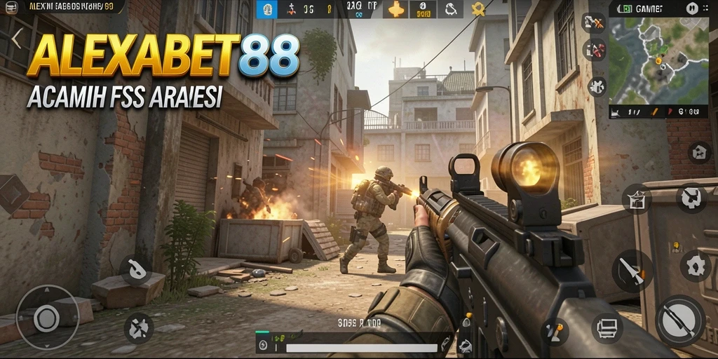 Screenshot gameplay ALEXABET88 yang menegangkan dalam aksi FPS.
