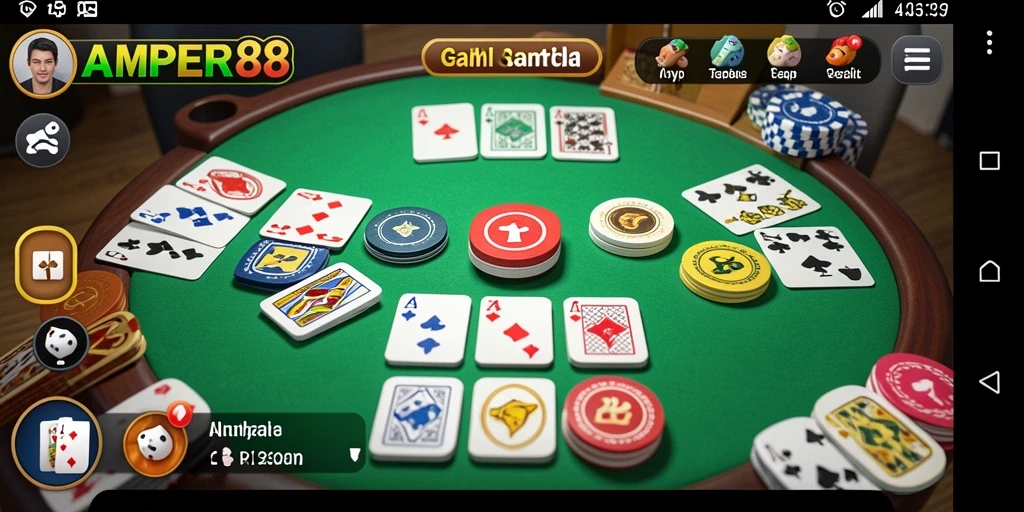 Tampilan gameplay Gaple yang seru dan menarik di AMPER88.