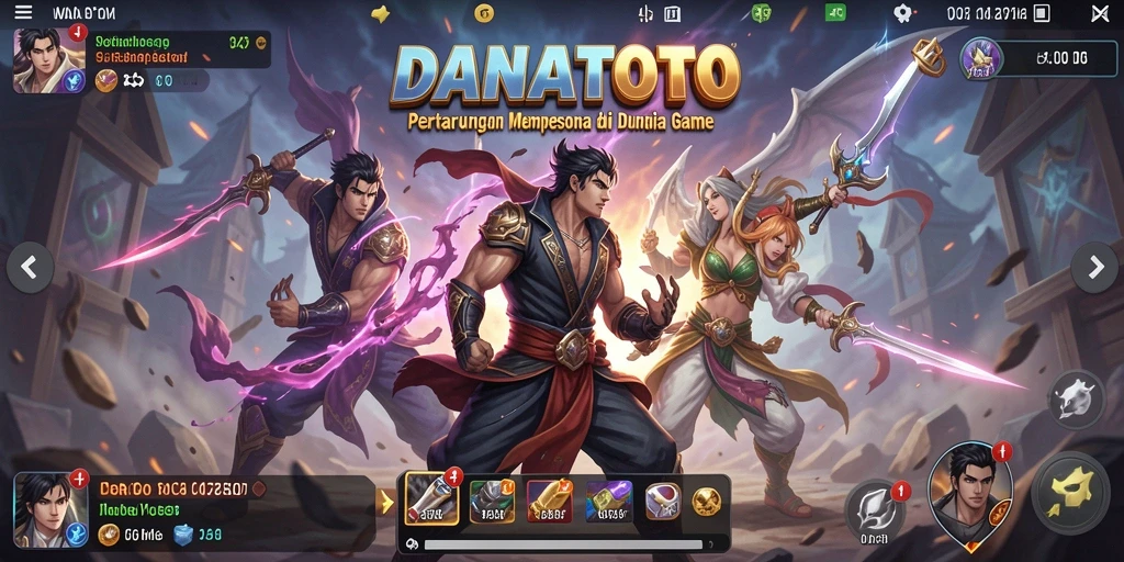 Gameplay pertarungan seru di DANATOTO dengan grafik memukau.
