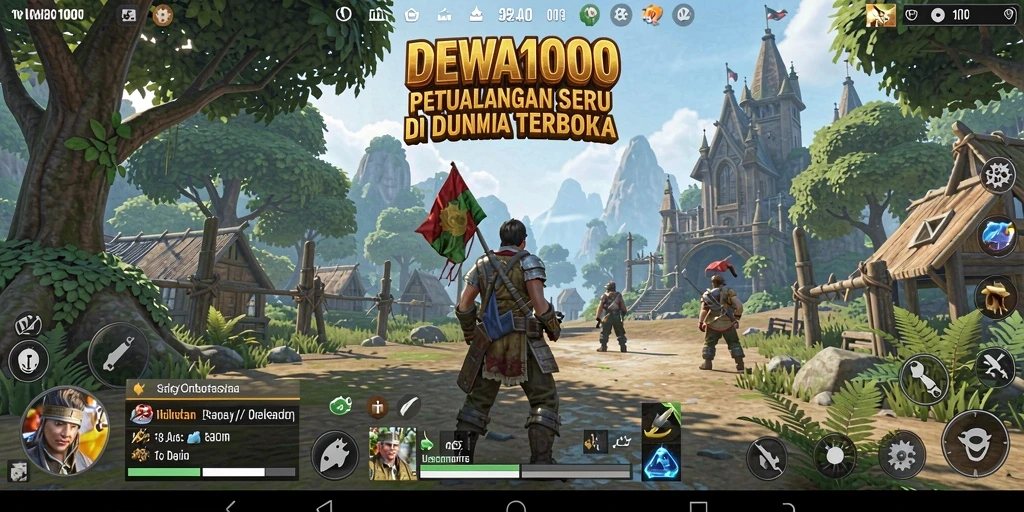 Menggambarkan petualangan seru di dunia terbuka DEWA1000.