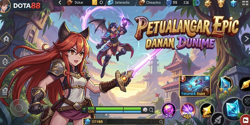 Tampilan epic dari karakter DOTA88 dalam pertempuran.