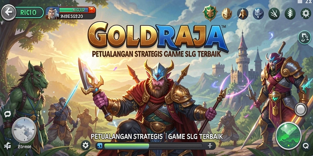 Screenshot gameplay GOLDRAJA yang menunjukkan aksi pertempuran strategis.