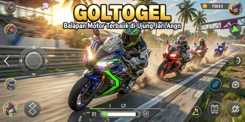 Gameplay GOLTOGEL yang seru dan penuh aksi balapan motor.