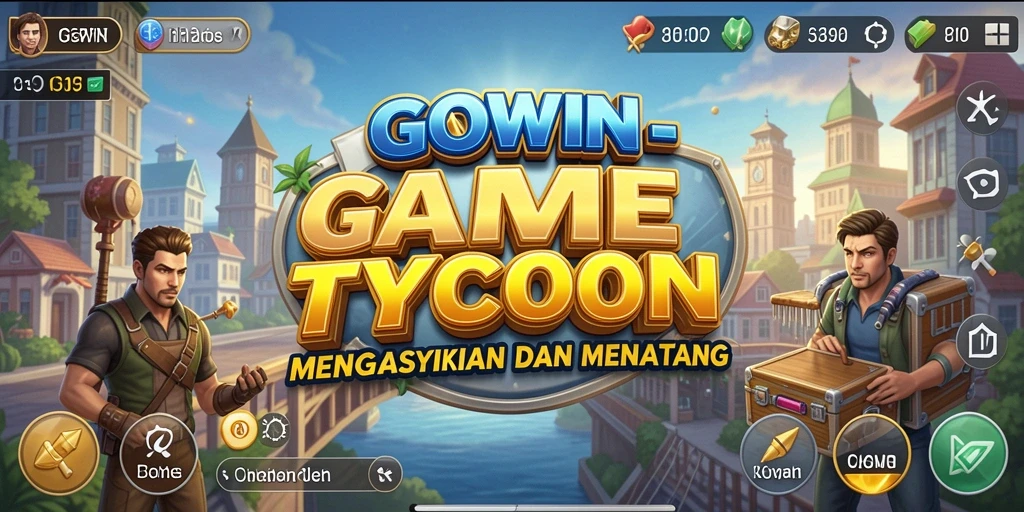 Tampilan gameplay <strong>GOWIN</strong> yang menampilkan strategi bisnis Tycoon.