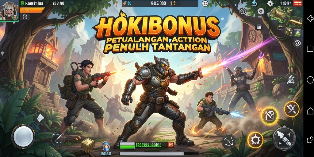Tangkapan layar utama HOKIBONUS menampilkan peperangan mendebarkan dengan grafis yang menawan.