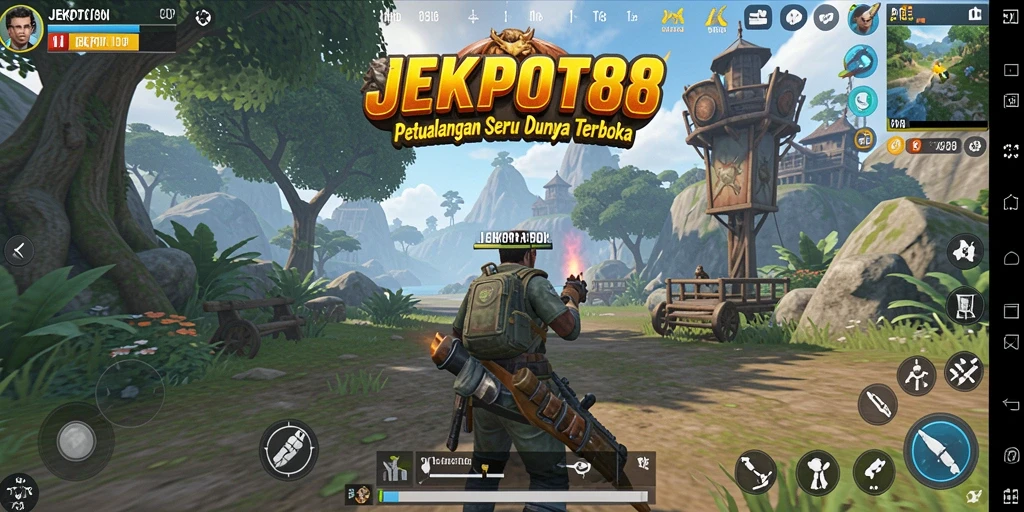 Screenshot utama JEKPOT88 menampilkan eksplorasi dunia terbuka yang mendebarkan.