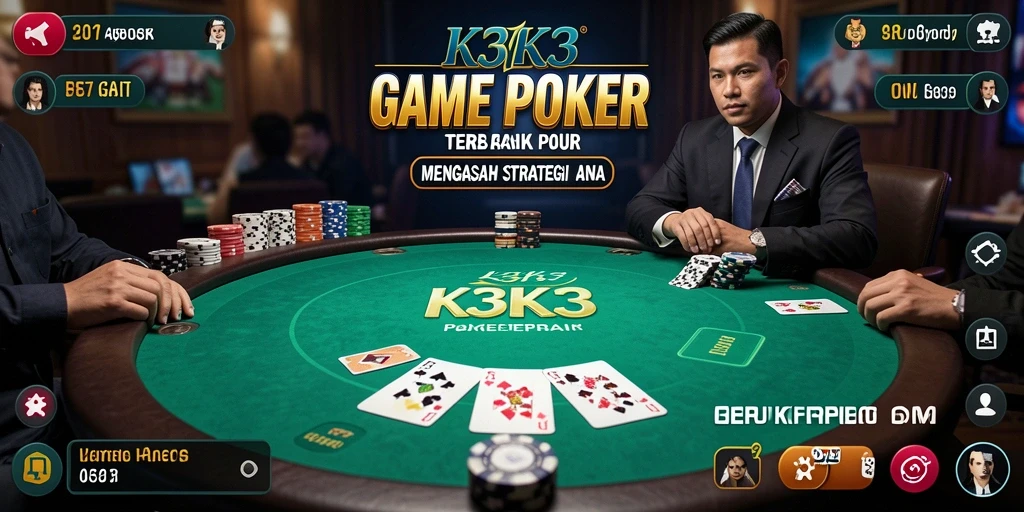 Tampilan gameplay poker yang mendebarkan di K3K3.