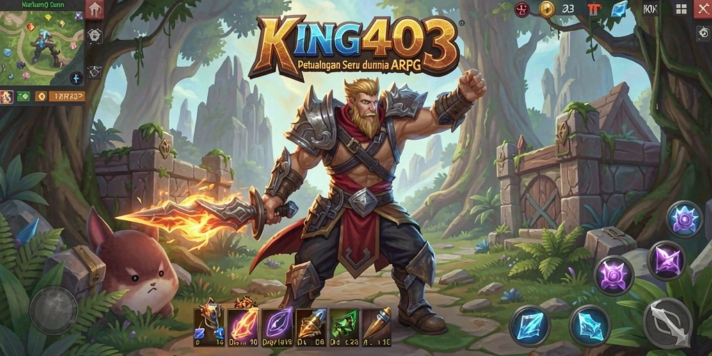 Tampilan utama KING403 menunjukkan pertempuran seru dengan efek visual menakjubkan.