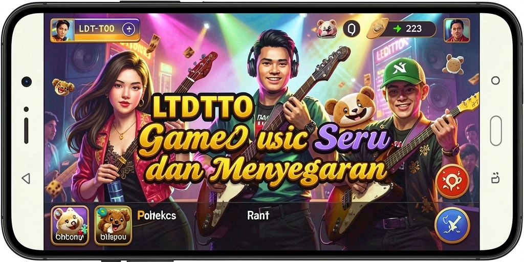 Screenshot utama LTDTOTO menampilkan tantangan permainan musik yang menarik.