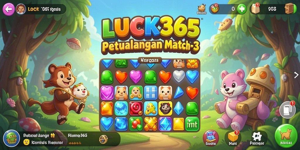 Tampilan gameplay seru LUCK365 dengan warna-warni penuh tantangan.