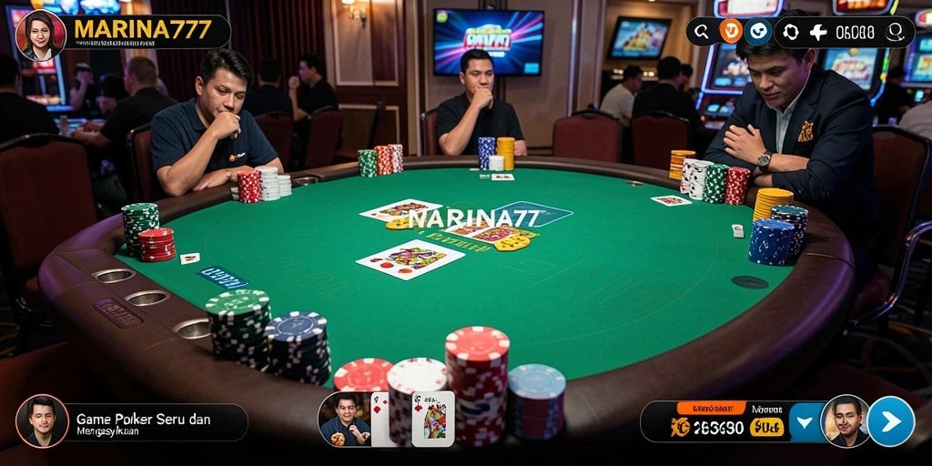 Screenshot utama MARINA77 menampilkan gameplay seru permainan Poker.