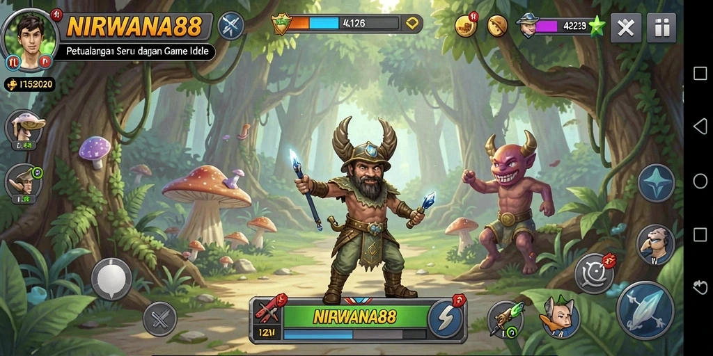Tangkapan layar gameplay NIRWANA88 yang menggambarkan eksplorasi dan pengumpulan sumber daya.