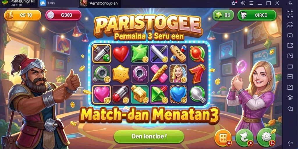 Gameplay PARISTOGEL yang penuh warna dan tantangan Match-3.