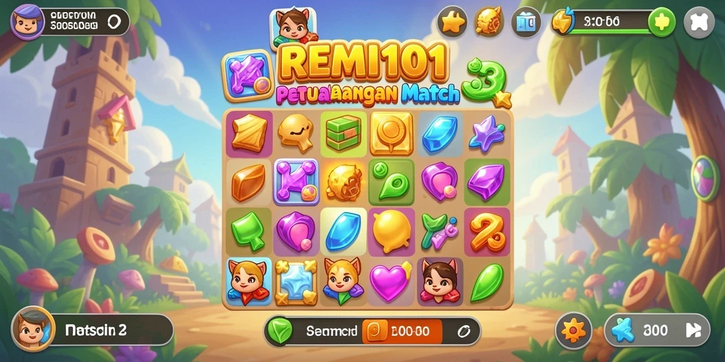 Tampilan gameplay REMI101 yang penuh warna dan seru.