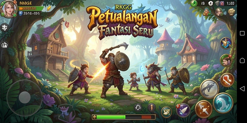 Tampilan gameplay menarik di RKGG, penuh dengan aksi petualangan RPG.