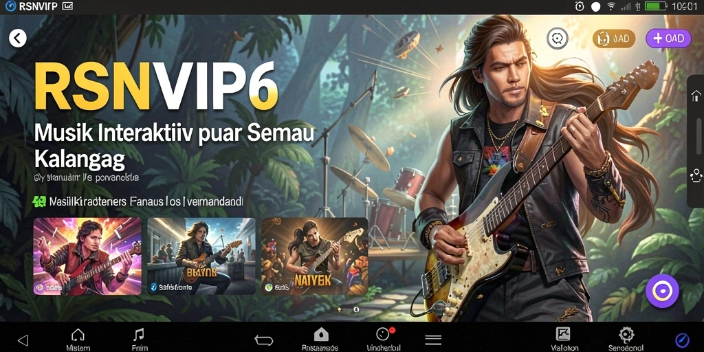 Tampilan menarik dari gameplay interaktif RSNVIP6 yang penuh musik.
