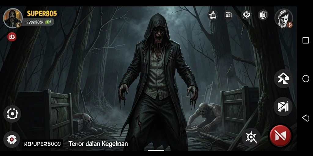 Gameplay SUPER805 yang mendebarkan dan menyeramkan.