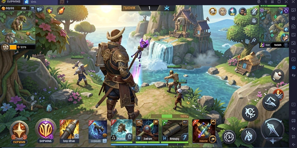 Tangkapan layar gameplay SVIPWINS yang menampilkan petualangan seru di dunia terbuka.