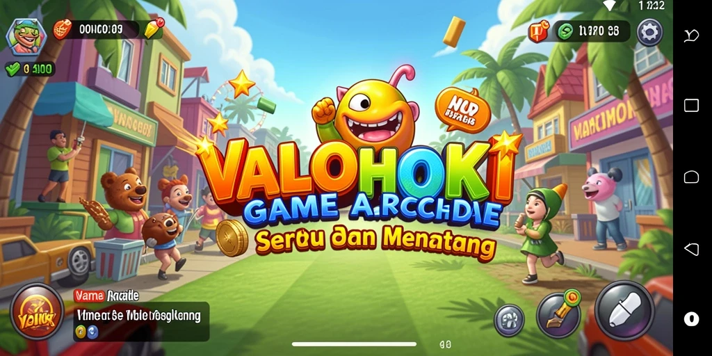 Tampilan gameplay seru dari VALOHOKI yang penuh warna dan aksi.