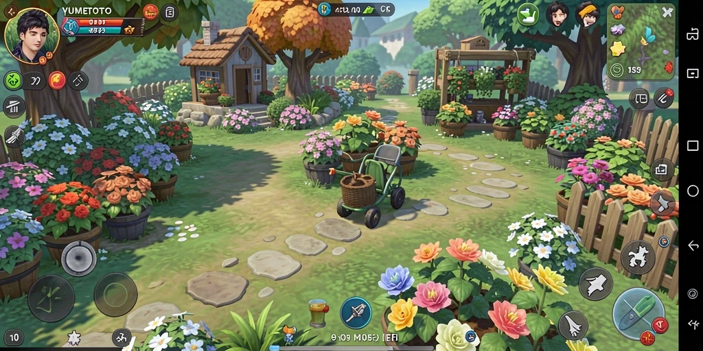 Tampilan gameplay <strong>YUMETOTO</strong> yang menarik saat bertani.